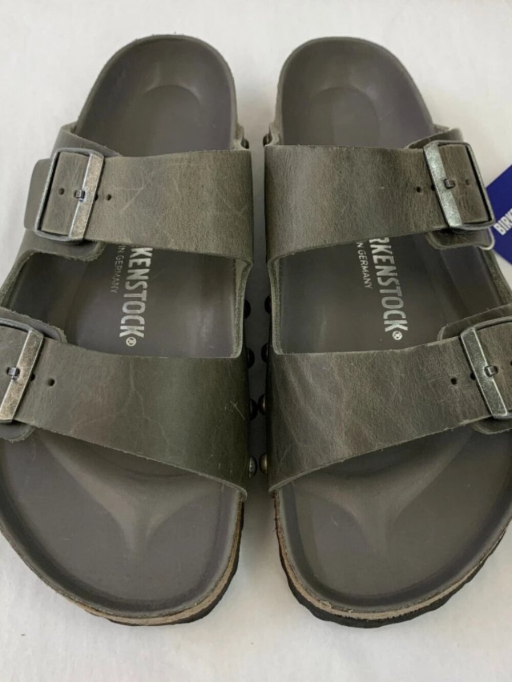 Birkenstock Arizona Light Studs Iron Oiled Leather Exquisite Footbed Regular